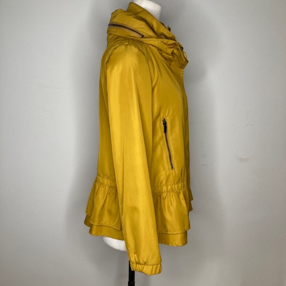 Zara mustard peplum rain coat XSM - Picture 5 of 10